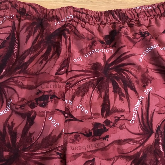 CARIBBEAN JOE Let’s Go maroon palm swim trunks XXL - Picture 3 of 11